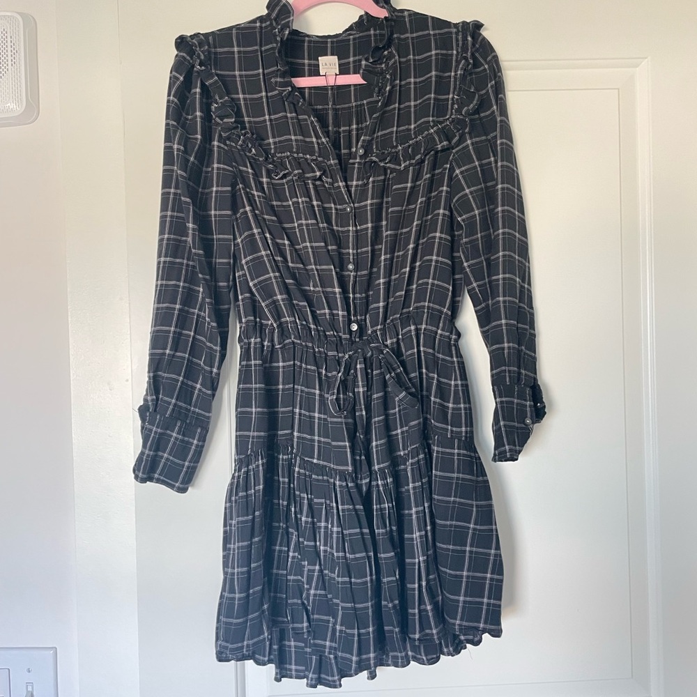 Plaid Black Dress